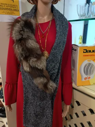 Stola Miu Miu lana e pelliccia