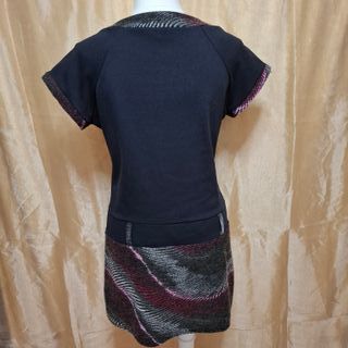 Vestido retro negro y multicolor