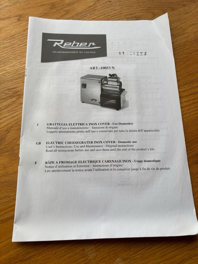 Grattugia elettrica Reber