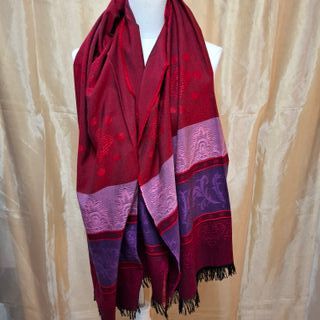 Bufanda Pashmina Roja y Morada