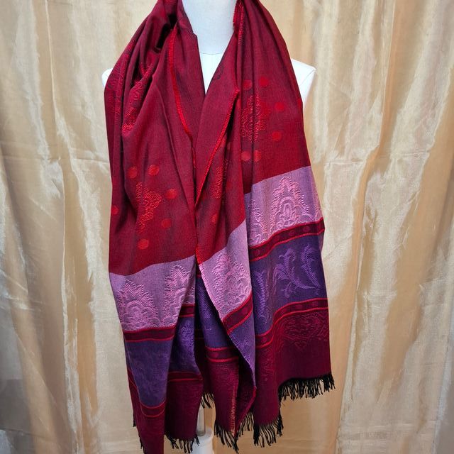 Bufanda Pashmina Roja y Morada