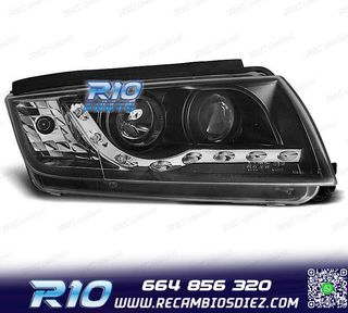 FAROS SKODA FABIA 99-07 LUZ DIURNA LED FONDO NEGRO