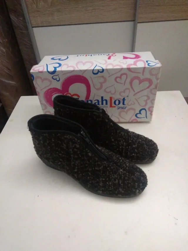 Pantofole Hannah Lot zip nere/grigie