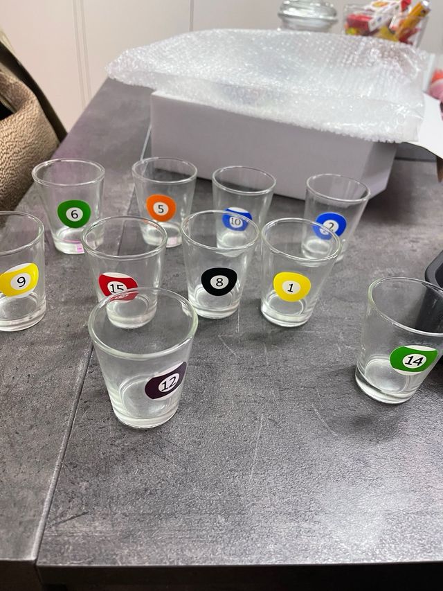 Set Bicchierini da shot Biliardo con vassoio