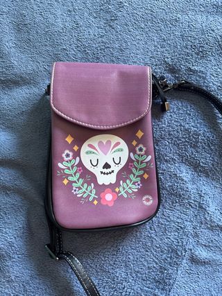 Bolso móvil calavera flores morado