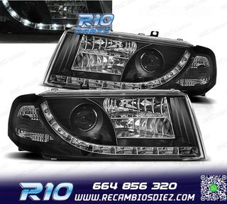 FAROS SKODA OCTAVIA 01-04 LUZ DIURNA LED FONDO NEGRO