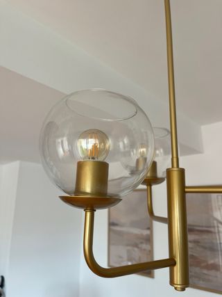 Lámpara colgante metal y cristal