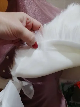 Capa y Chal de pelo blanco