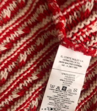 Chaqueta jaspeada roja y blanca