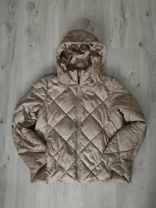 Chaqueta acolchada mujer beige