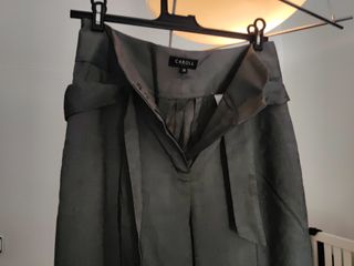 Pantalón Caroll gris cintura alta pata ancha