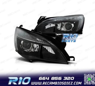 FAROS PARA OPEL ASTRA J 09-15 LUZ DIURNA LED FONDO NEGRO