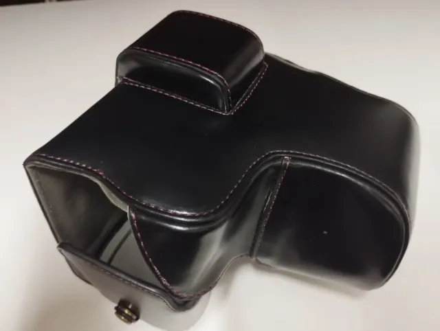 Funda cámara Reflex cuero negro