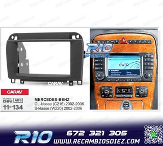 MARCO NEGRO RADIO 2-DIN PARA MERCEDES CLASE-CL CLASE-S