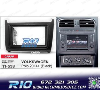 MARCO NEGRO RADIO 2-DIN PARA VOLKSWAGEN VW POLO 14+