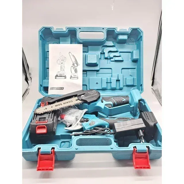 KIT Forbice e Motosega con 2 Batterie Potatura