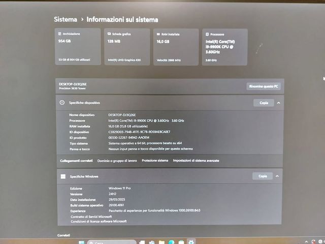 Dell Precision 3630 i9 9900k, 16GB RAM, 1TB SSD