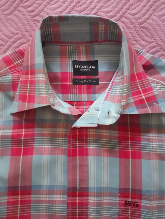 Camisa McGregor cuadros tonos azul rojo