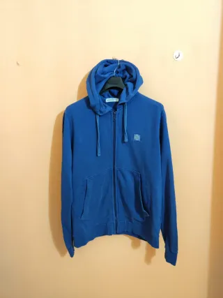 Felpa Stone Island zip blu XXL