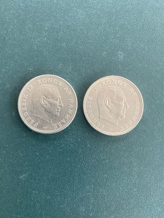 2 Monedas 1 Corona Dinamarca 1962-63