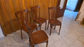 4 Sillas Vintage Madera