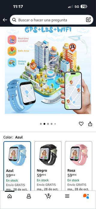 Reloj GPS Niños con Tarjeta SIM