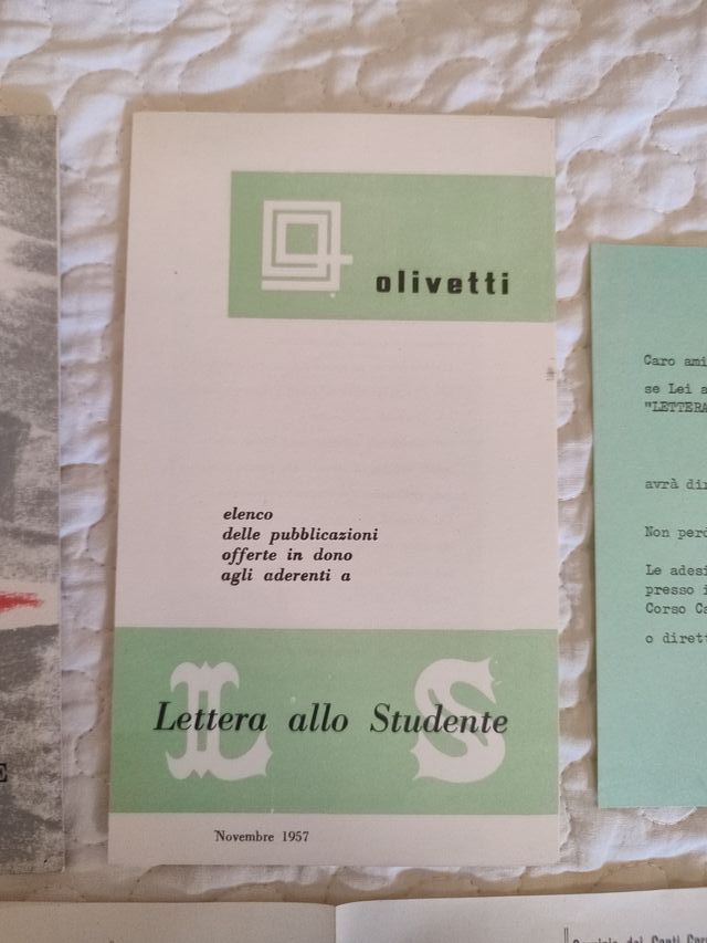 OPUSCOLO completo 1958 Olivetti LETTERA STUDENTE