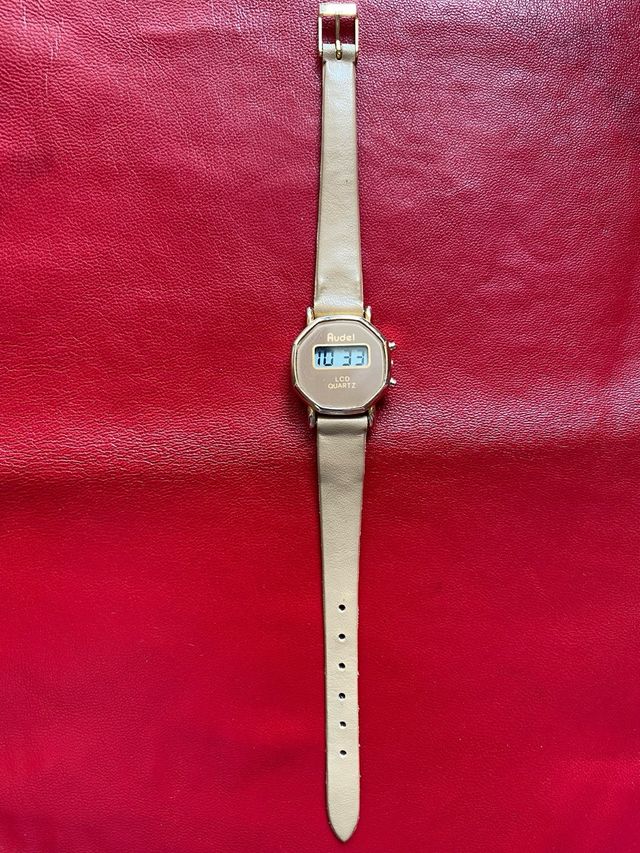 Orologio Audel LCD Quartz Vintage Beige/Oro