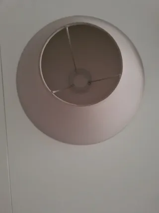 Pantalla lámpara marron tostado tela y metal