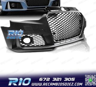 PARAGOLPES DELANTERO AUDI A3 8V 12 16 LOOK RS3 CROMO NEGRO P