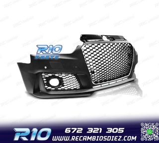 PARAGOLPES DELANTERO AUDI A3 8V 12 16 LOOK RS3 CROMO NEGRO P