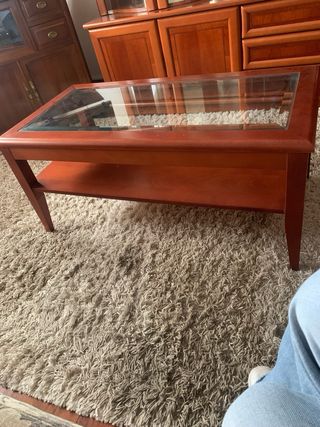 Mesa de centro madera y cristal