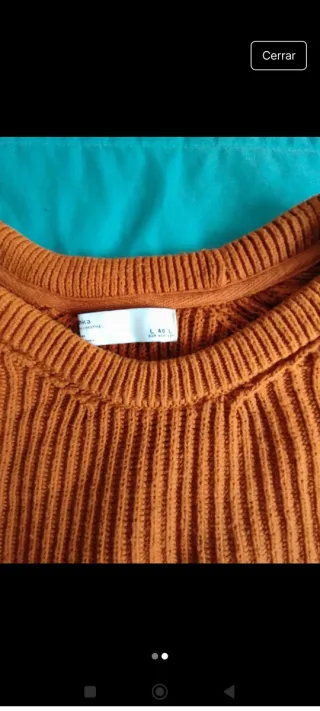 Jersey Oversize Naranja Punto Grueso Mujer