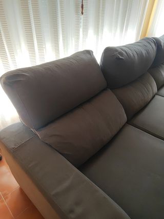 Sofá Cheslong Gris Tela