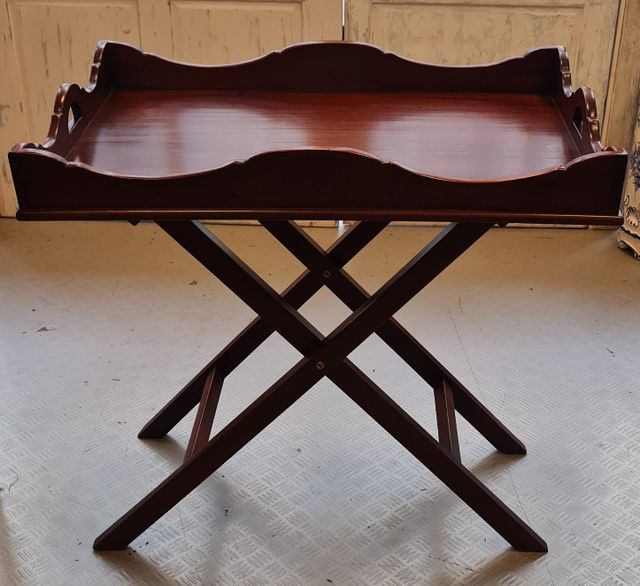 Bandeja Mayordomo Caoba Plegable