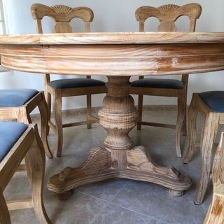 Muebles de salón completo madera rascada.