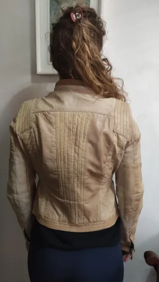 Giacchetto vera pelle beige
