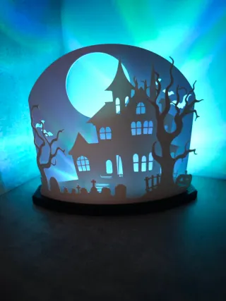 Lampada Halloween Casa Infestata Carta