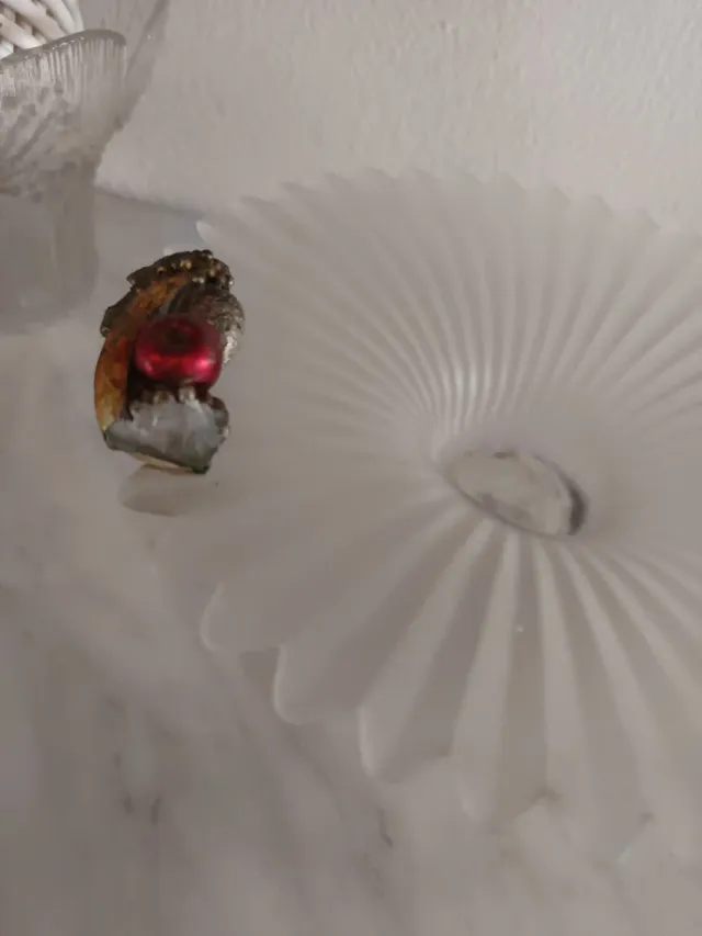 Vassoio porta cioccolatini/anelli oro e rosso