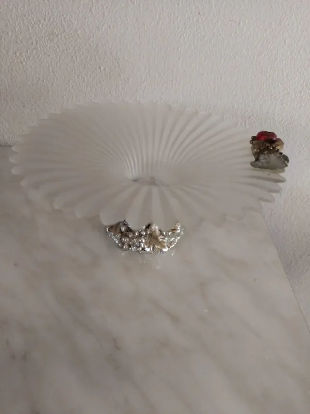 Vassoio porta cioccolatini/anelli oro e rosso