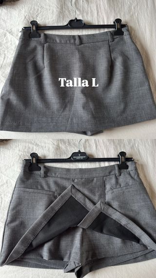 Falda pantalón gris Talla L