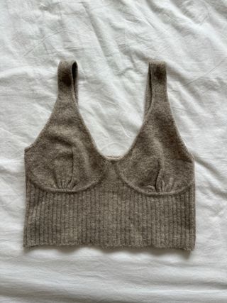 Top de lana Zara marrón