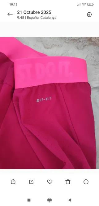 Short. Pantalón corto deportivo Nike rosa Talla M