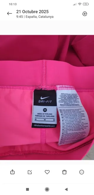 Short. Pantalón corto deportivo Nike rosa Talla M
