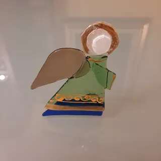 Angioletto artigianale in vetro, cm.8,5