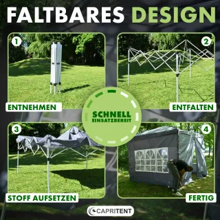 Gazebo pieghevole beige/marrone