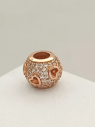 Charm Corazones Baño Oro Rosa