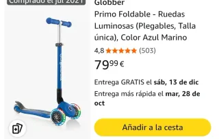 Patinete Globber Primo 3 Ruedas Luces