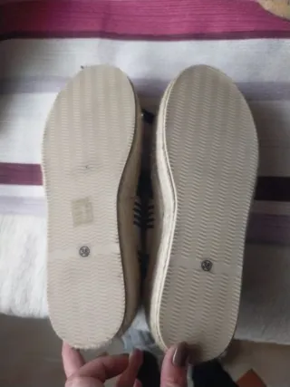 Zapatillas esparto mujer beige y azul