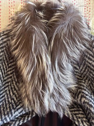 Abrigo de mujer lana vintage talla M cuello zorro